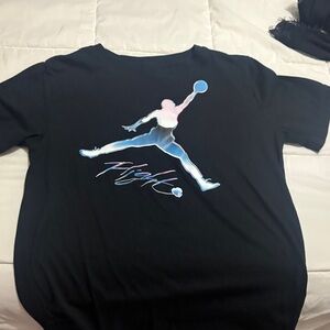 Jordan Black T-Shirt with Pink Jumpman Logo